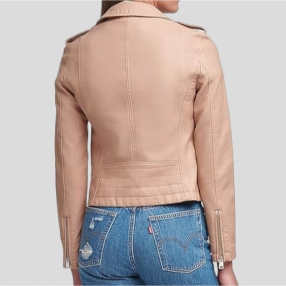 Levis Strauss Limited Edition Tan Faux Leather Moto Jacket - Picture 5 of 15